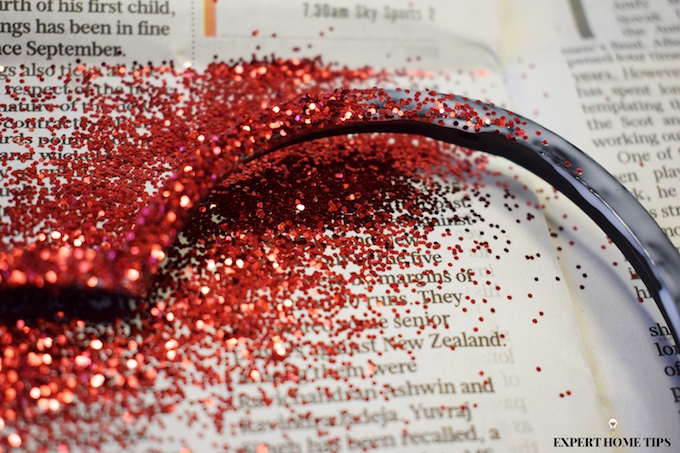Red glitter for Valentine's craft