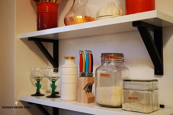 Tidy organised shelf
