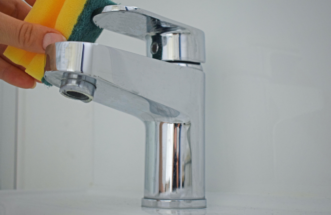 wipe down the bathroom tap