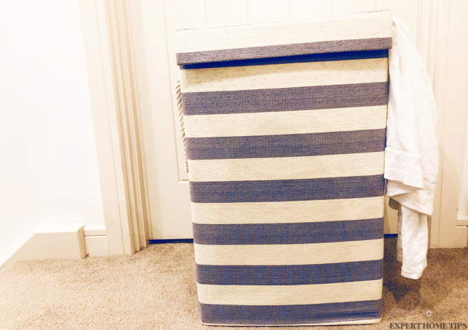 stripy nautical laundry basket