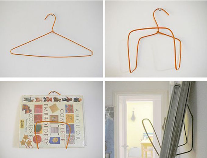 magazine rack wire coathanger DIY