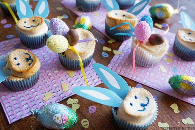 easter marshmallow bunny cupcakes