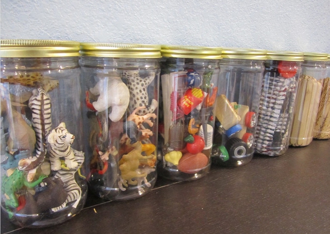 Store all your small bits and bobs in jars a la SafeStore.