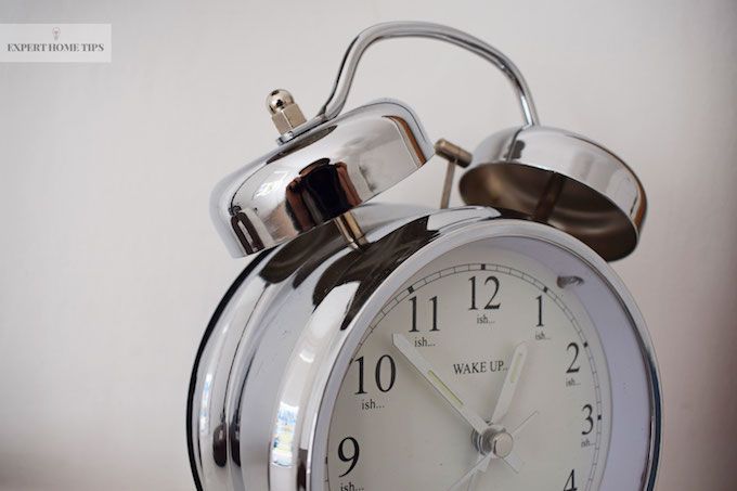 silver retro alarm clock