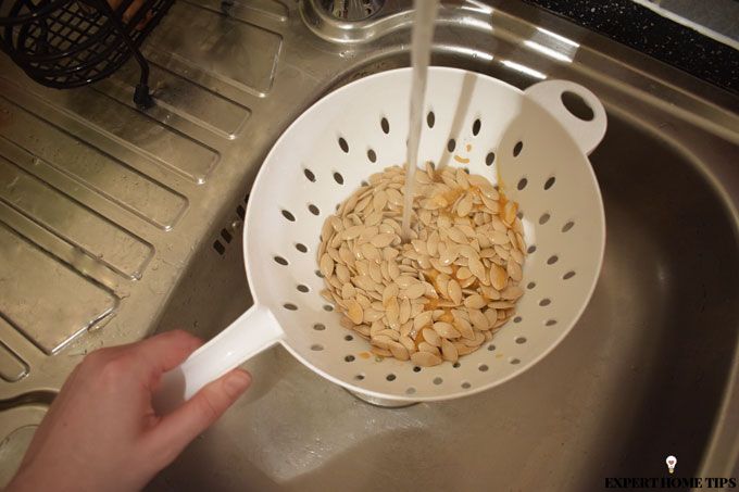 Seeds in colander
