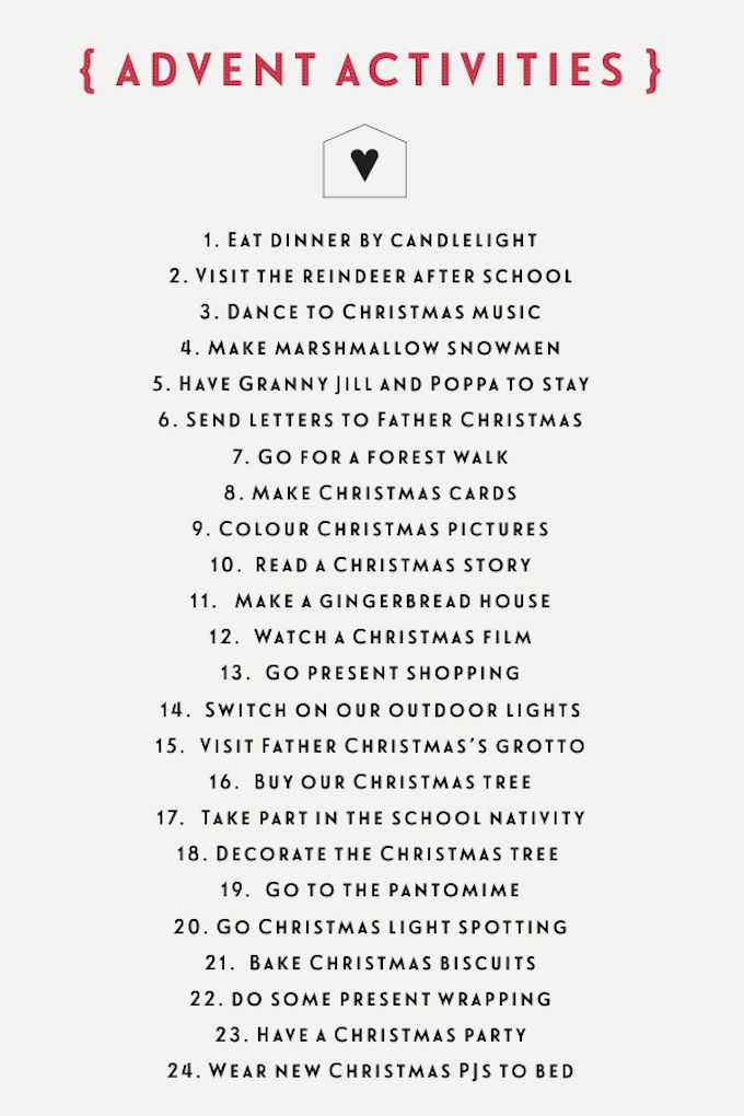 advent activity list