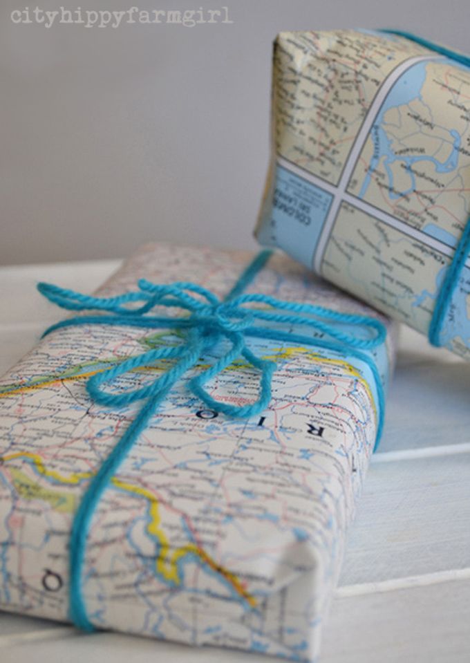 map wrapping paper