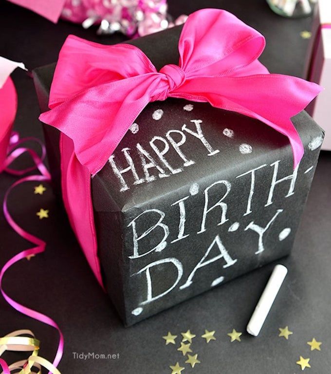 chalkboard gift wrap