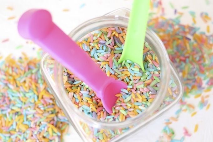 diy coloured rice